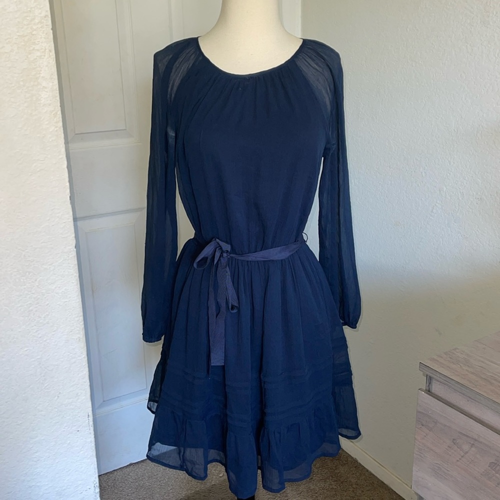 Abercrombie navy blue long sleeve mini dress
